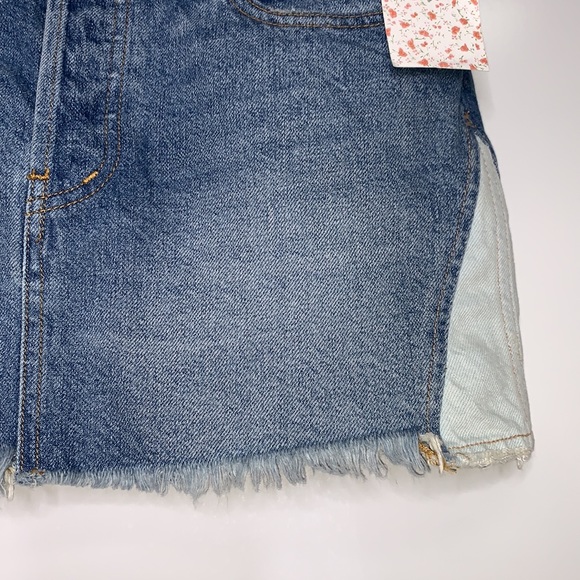 FREE PEOPLE Patch Contrast Denim Short Mini Skirt - Picture 6 of 15